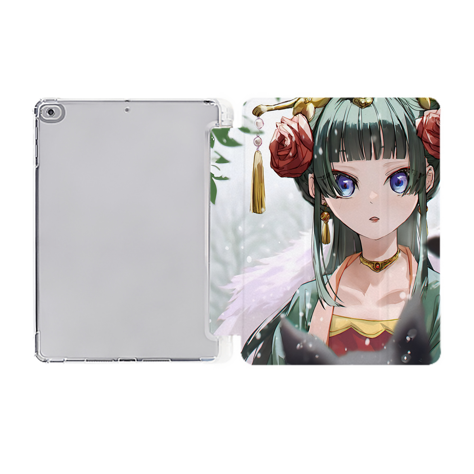 （画像用） 薬屋のひとりごと The Apothecary Diaries IPad ケース ペン収納付き 三つ折りスタンド PUレザー×シリコン 対応機種9.5/10.5/10.9インチ